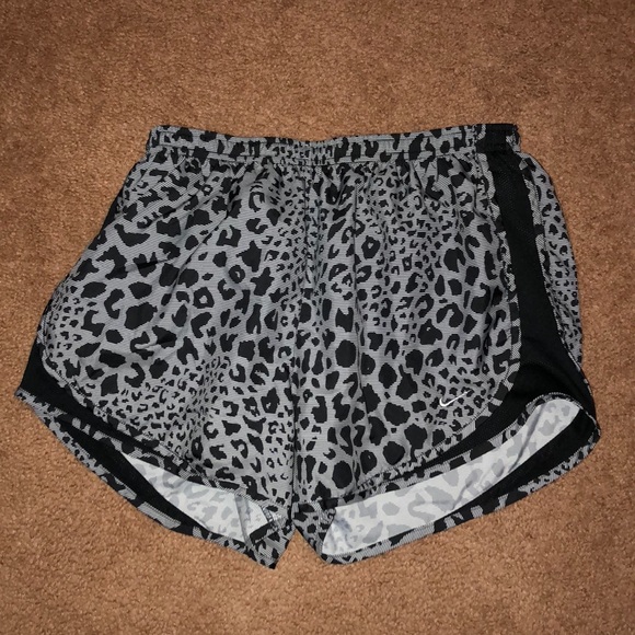 leopard running shorts